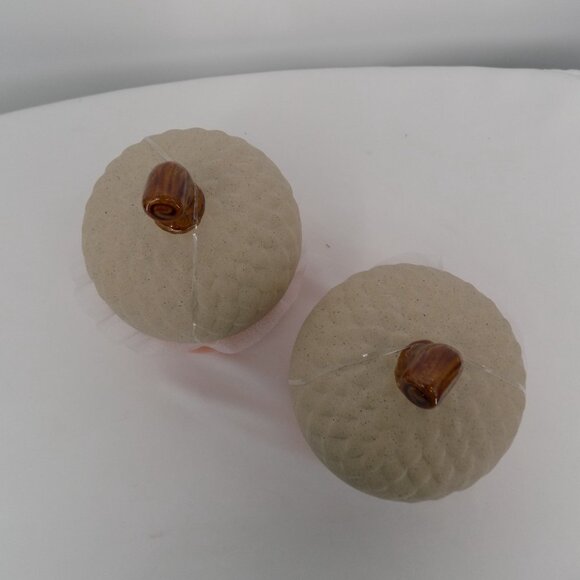 Set of 2 Ashland Heirloom Harvest Decorative Acorn Shaped Orange Container New - Picture 6 of 8